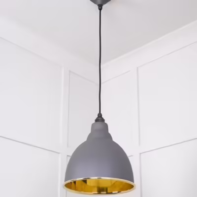 Smooth Brass Brindley Pendant in Bluff - Image 5