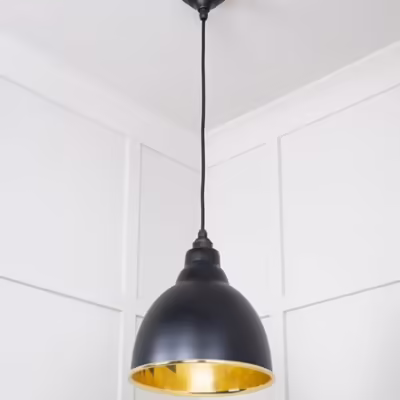 Smooth Brass Brindley Pendant in Elan Black - Image 4