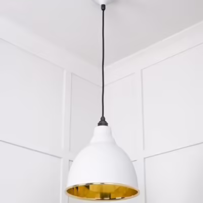 Smooth Brass Brindley Pendant in Flock - Image 5