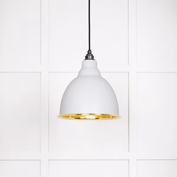 Smooth Brass Brindley Pendant in Flock