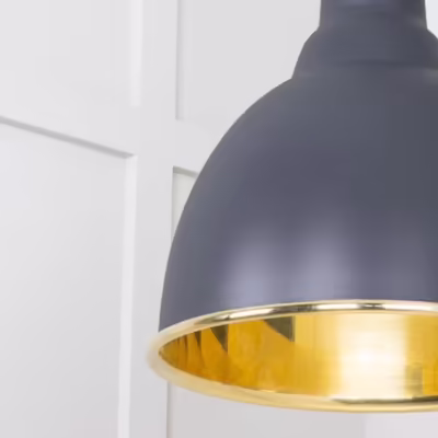 Smooth Brass Brindley Pendant in Slate - Image 6