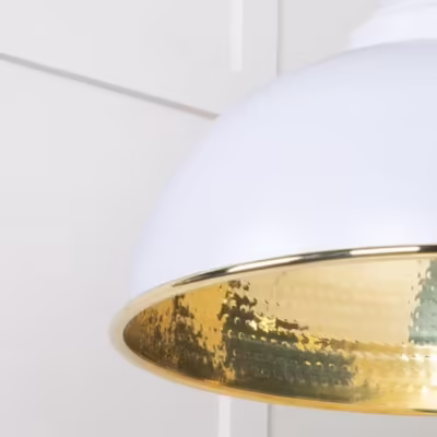 Hammered Brass Harborne Pendant in Birch - Image 6