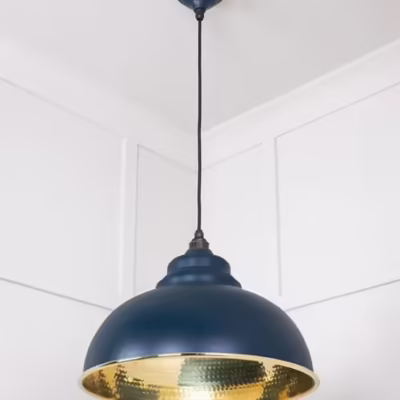 Hammered Brass Harborne Pendant in Dusk - Image 4