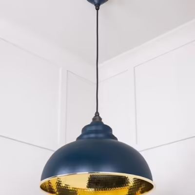 Hammered Brass Harborne Pendant in Dusk - Image 5