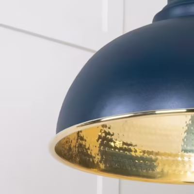 Hammered Brass Harborne Pendant in Dusk - Image 6