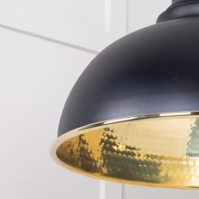 Hammered Brass Harborne Pendant in Elan Black - Image 6