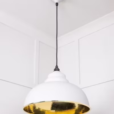 Hammered Brass Harborne Pendant in Flock - Image 5