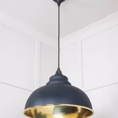 Hammered Brass Harborne Pendant in Soot - Image 4