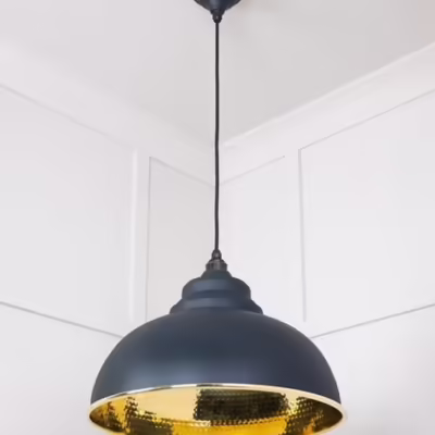 Hammered Brass Harborne Pendant in Soot - Image 5