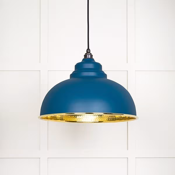 Hammered Brass Harborne Pendant in Upstream