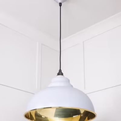 Smooth Brass Harborne Pendant in Birch - Image 4