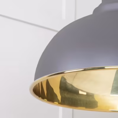 Smooth Brass Harborne Pendant in Bluff - Image 6