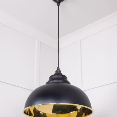 Smooth Brass Harborne Pendant in Elan Black - Image 5