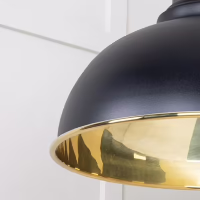 Smooth Brass Harborne Pendant in Elan Black - Image 6