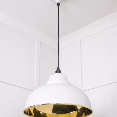Smooth Brass Harborne Pendant in Flock - Image 5