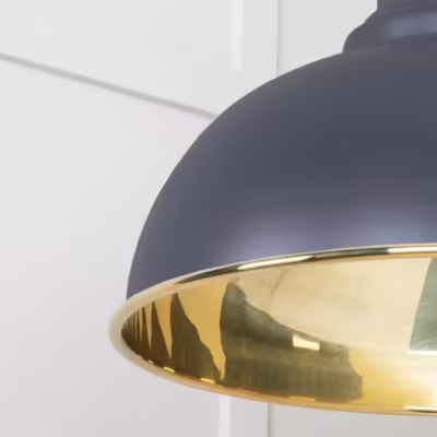 Smooth Brass Harborne Pendant in Slate - Image 6