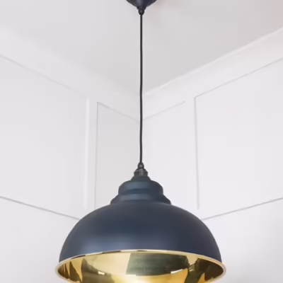 Smooth Brass Harborne Pendant in Soot - Image 4