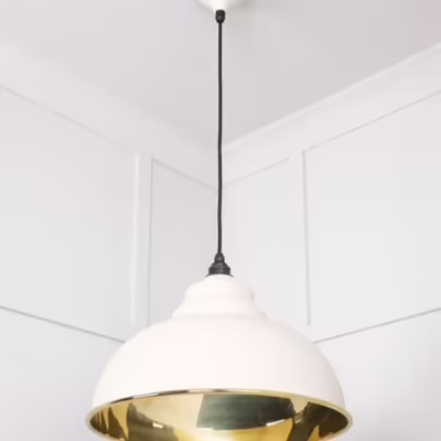 Smooth Brass Harborne Pendant in Teasel - Image 4