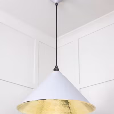 Hammered Brass Hockley Pendant in Birch - Image 4