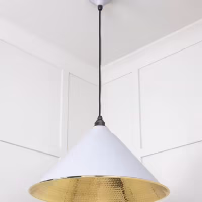 Hammered Brass Hockley Pendant in Birch - Image 5