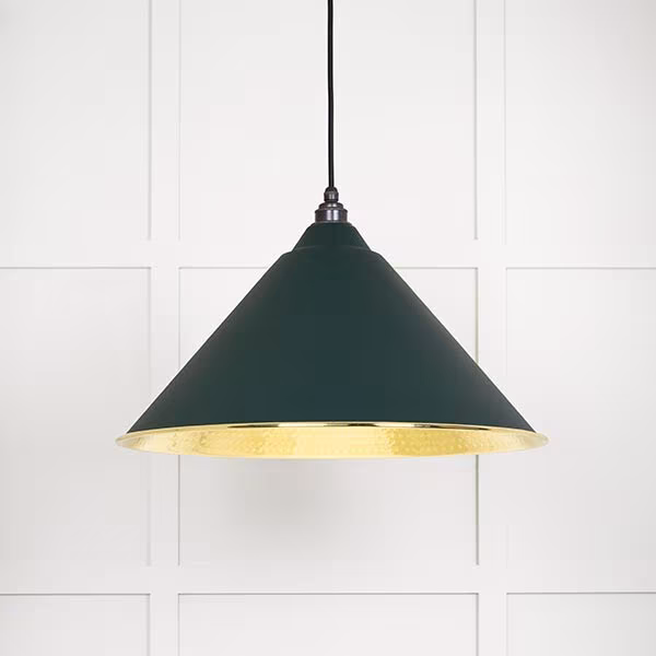 Hammered Brass Hockley Pendant in Dingle
