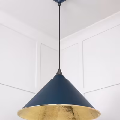Hammered Brass Hockley Pendant in Dusk - Image 5