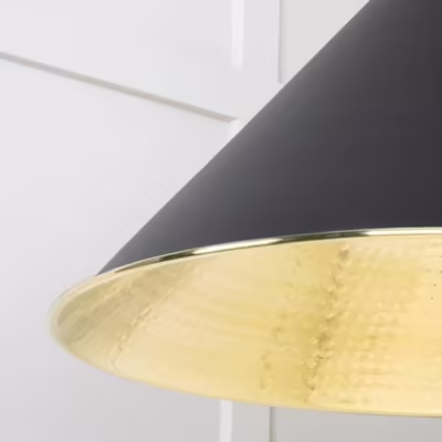 Hammered Brass Hockley Pendant in Elan Black - Image 6