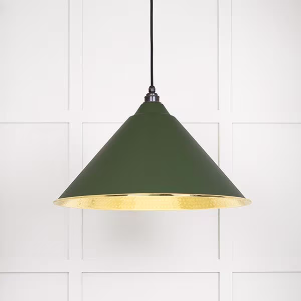 Hammered Brass Hockley Pendant in Heath