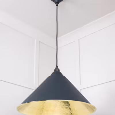 Hammered Brass Hockley Pendant in Soot - Image 4