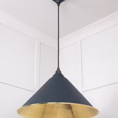 Hammered Brass Hockley Pendant in Soot - Image 5