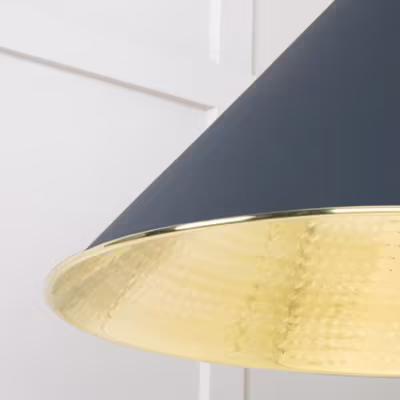 Hammered Brass Hockley Pendant in Soot - Image 6