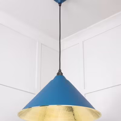Hammered Brass Hockley Pendant in Upstream - Image 4