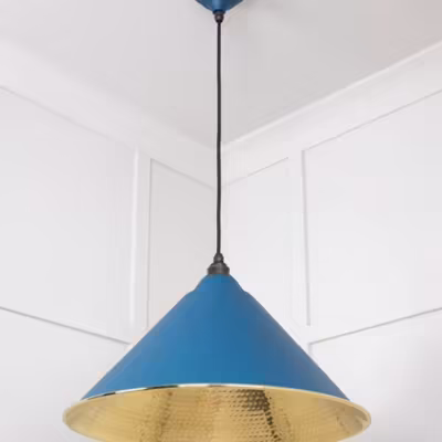 Hammered Brass Hockley Pendant in Upstream - Image 5