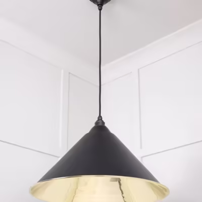 Smooth Brass Hockley Pendant in Elan Black - Image 4