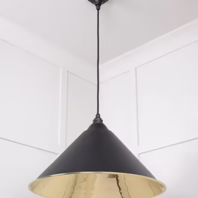 Smooth Brass Hockley Pendant in Elan Black - Image 5