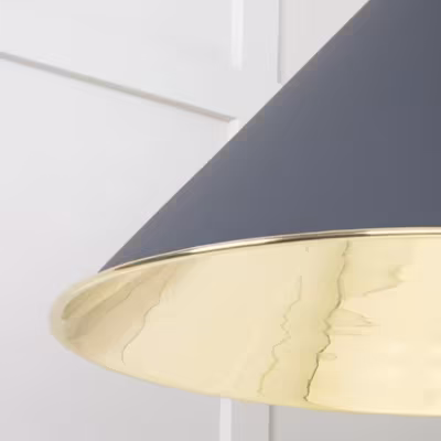Smooth Brass Hockley Pendant in Slate - Image 6