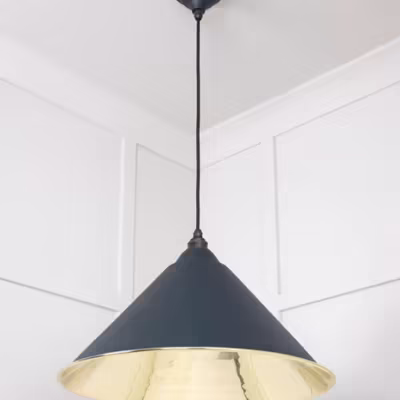 Smooth Brass Hockley Pendant in Soot - Image 4