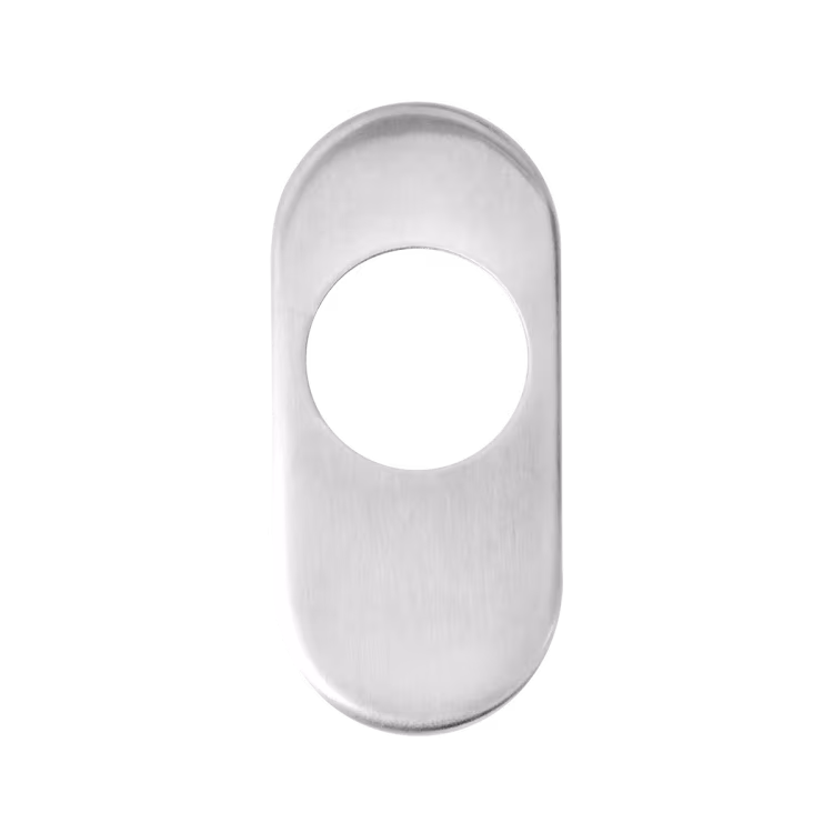 EZ145 KAV 71 - metal base with stainless steel clip-on cover round cylinder 75mm offset