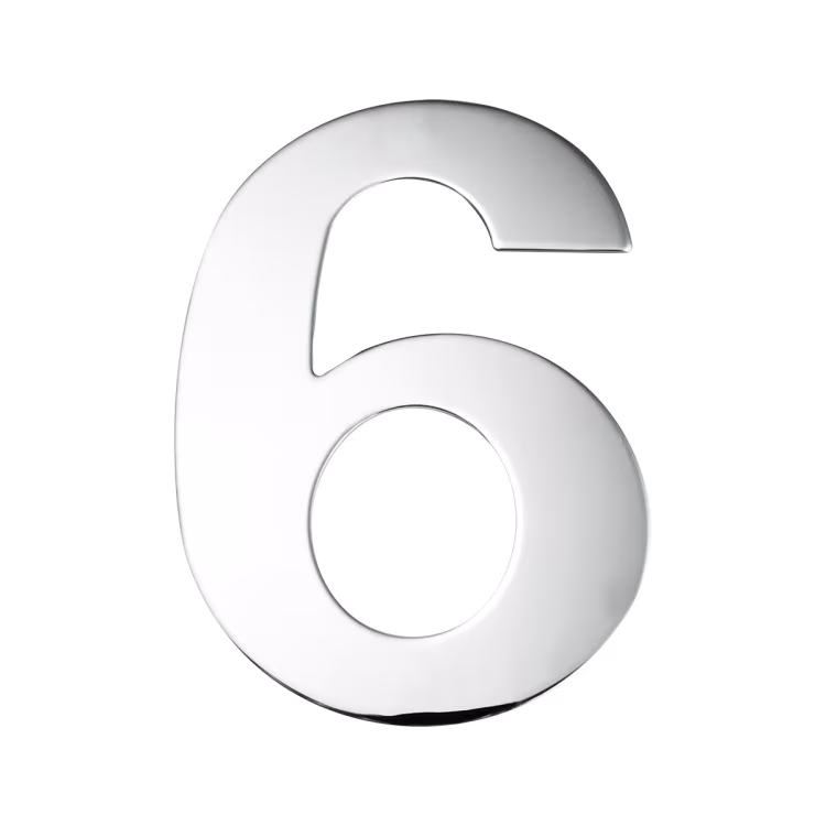 EZ205 6 - in polished stainless steel house number