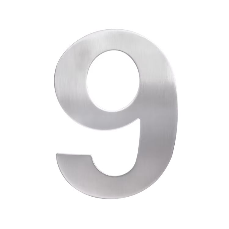 EZ205 9 - in satin stainless steel house number