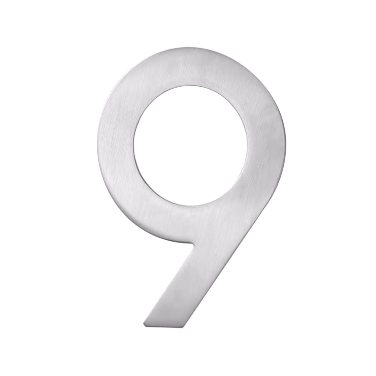 EZ207 9 - in satin stainless steel house number