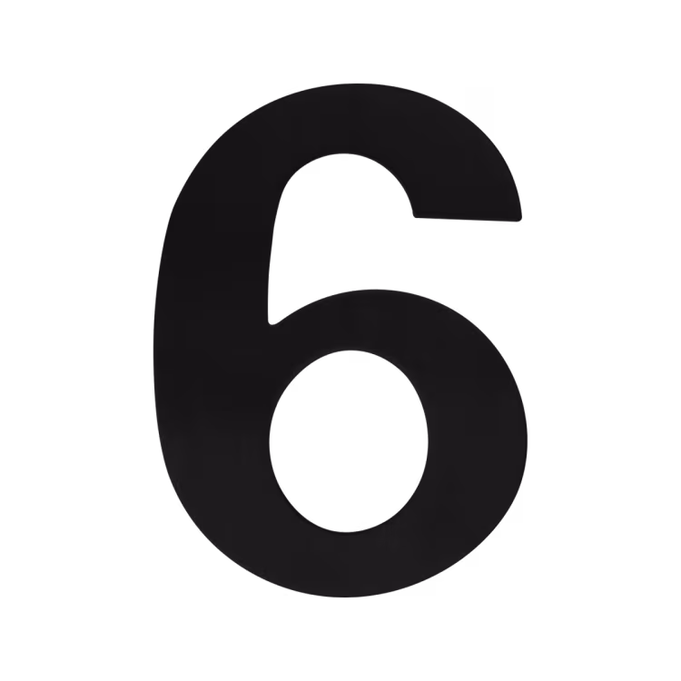 EZ205 6 - in cosmos black house number