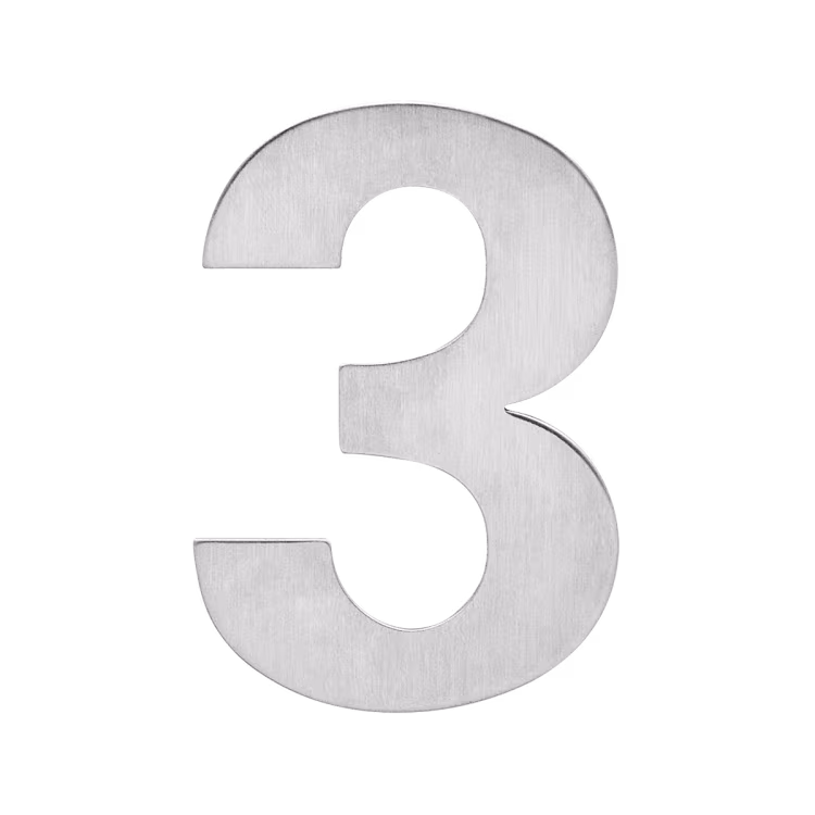 EZ207 3 - in satin stainless steel house number