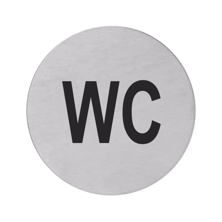 EZ200 W - in satin stainless steel sign "WC"