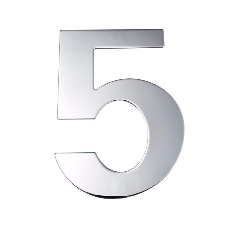 EZ205 5 - in polished stainless steel house number