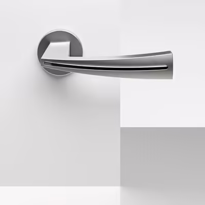 Bix Lever Handle on Round Rose - Image 1