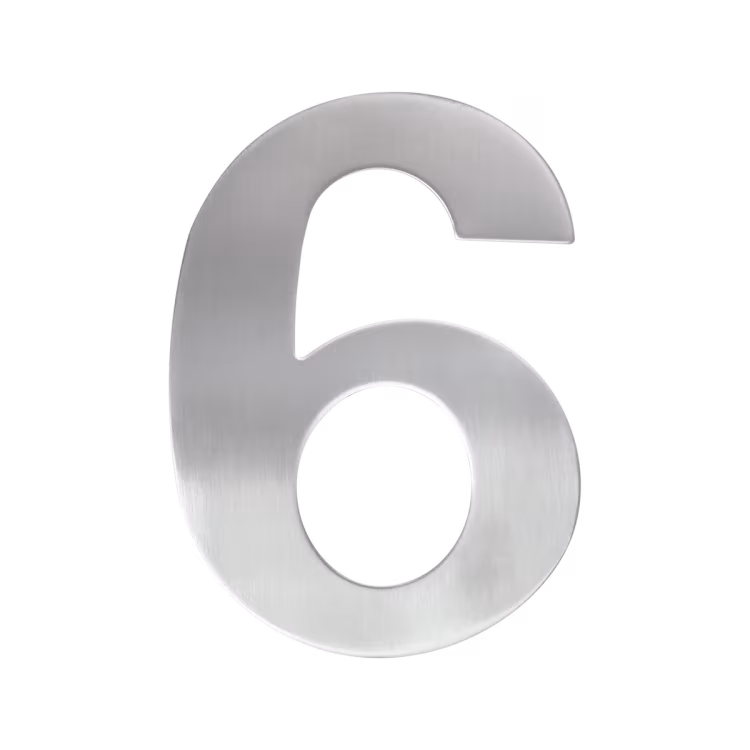EZ205 6 - in satin stainless steel house number