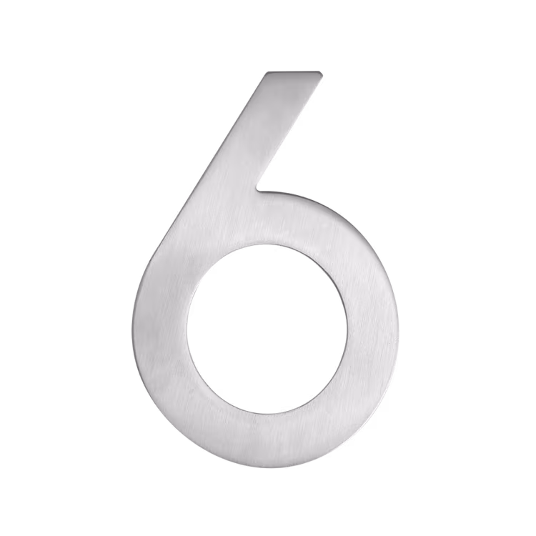 EZ207 6 - in satin stainless steel house number