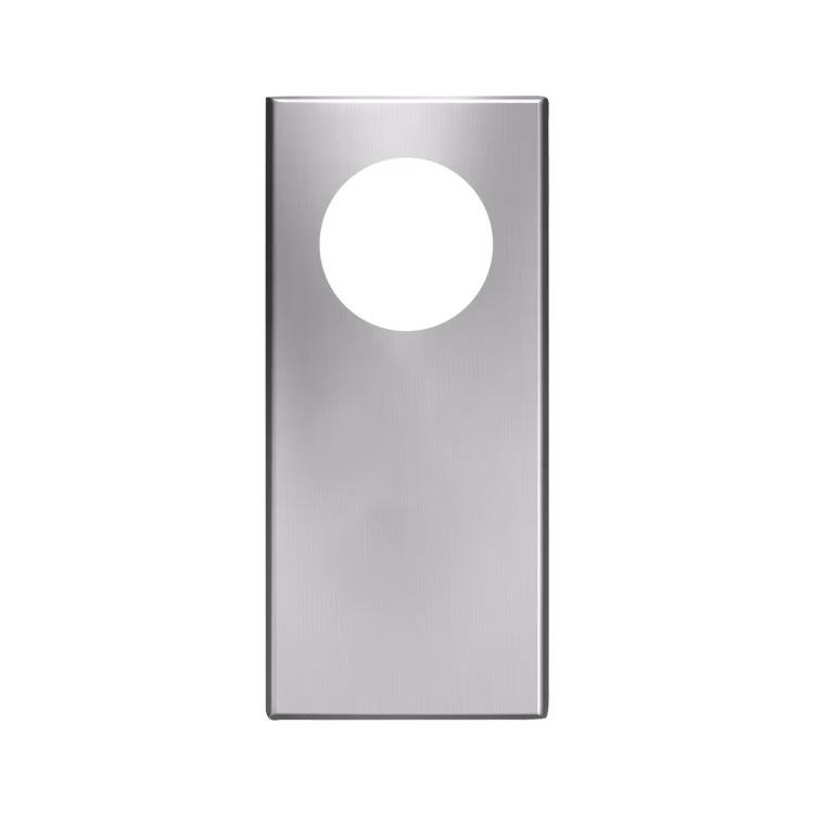 EZ145Q KAV 71 - metal base with stainless steel clip-on cover round cylinder 75mm offset