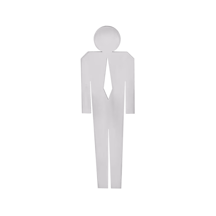 EZ202 H - in satin stainless steel sign "Gentlemen"